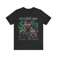 Celebrate the legendary prowess of Israel "The Last Stylebender" Adesanya with this exclusive fan tee. Perfect for MMA enthusiasts and sports fashion trendsetters, this shirt features a dynamic design showcasing Adesanya in his element, complete with his iconic stance and championship belt. Crafted from high-quality Bella Canvas 3001, known for its softness and durability, this shirt promises comfort and longevity, whether you're cheering from the sidelines or out and about. The vivid prints and Championship Belt, The Last, Black Backdrops, Sports Fashion, Dynamic Design, Casual Streetwear, Showcase Design, Sport Fashion, Trend Setter