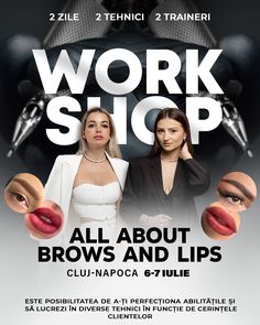 the poster for work shop with two women