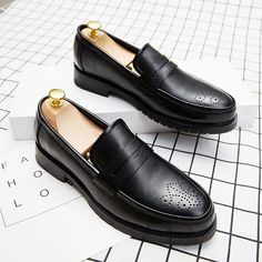 Product Show： Black Round Toe Slip-ons For Semi-formal Occasions, Classic Party Slip-ons With Round Toe, Black Semi-formal Slip-ons With Round Toe, Black Semi-formal Wingtip Slip-ons, Black Wingtip Loafers For Spring, Semi-formal Slip-ons With Round Toe, High Loafers, Loafers Men Casual, Men Shoes Casual