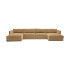 Combining classic versatility with modern style, this ulta long modular u-shaped sectional doubles up on the legroom, ensuring everyone gets their own cozy spot on the sofa. Joybird Beige/White Mid Century Modern Modular Grand U-Chaise Sofa Sectional - Bubbly Cream Soda Pink Mid Century Modern, Pink Mid Century, Cozy Spot, Sofa Sectional, U Shaped Sectional, Sofa Seats, Living Room Furniture Sofas, Armless Chair, Chaise Sofa