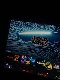 the star wars logo is displayed on an apple tv