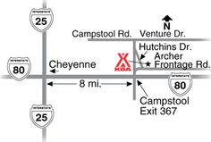 a map with the names and directions for campstool rd, ventura dr, hutton