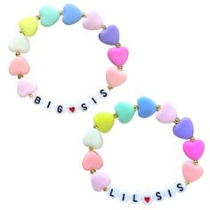 PRICES MAY VARY. ❤Design❤：Colorful Beads Bracelet with the letter of BIG SIS and LIL SIS,simple and unique for sisters. ❤Material❤：The Sister Bracelet is made of high quality acrylic and alloy,which is healthy and durable,lead free and nickle free,not easy to fade,no harm to your skin. ❤Various Occasion❤：Our Bracelet is popular with women and girls,the special style is easy to match most outfits,perfect for beach, work, school, parties, vacations,Valentine's Day. ❤Ideal gift❤：The Colorful Beads Bracelet Letter Beads, Big Sis And Lil Sis, Sister Bracelets, Big Sister Bracelet, Letter Bead Bracelets, Colorful Bead Bracelets, Work Parties, Girls Sister