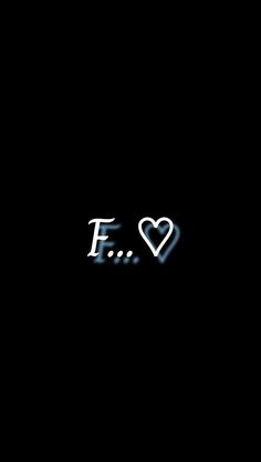 the word f is written in white letters on a black background with a heart at the bottom