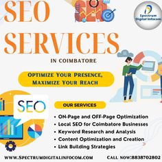 an advertisement for seo services with people in the background and text that reads,'search engine