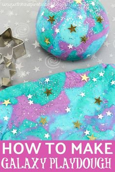 how to make galaxy playdough with cookie cutters and star doughnut mold