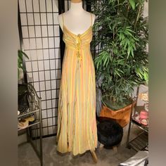 Brand New, Never Worn, Floor Length, Light-Weight, Cotton Maxi Dress. Mustard Maxi Beach Dress, Mustard Maxi Dress For Beach, Yellow Sleeveless Lined Maxi Dress, Fitted Yellow Maxi Dress For Beach, Mustard Maxi Length Summer Dress, Casual Long Yellow Dress, Yellow Lined Maxi Dress For Summer, Mustard Sundress In Maxi Length, Summer Yellow Lined Sundress