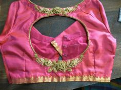 Thread Embroidery Designs, Hand Embroidery Blouse, Simple Hand Embroidery, Maggam Blouses, 50 Blouse Designs, Blue Blouse Designs, Blouse Works, Blouse Designs High Neck, Cutwork Blouse