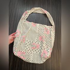 New Without Tags. Very Large Floral Design. Pink And Off-White Pink Rectangular Hobo Bag For Daily Use, Pink Rectangular Hobo Bag For Shopping, Pink Hobo Tote Bag For Daily Use, Pink Tote Hobo Bag For Daily Use, Pink Casual Hobo Bag, Spring Pink Hobo Shopping Bag, Pink Hobo Shoulder Bag For Shopping, Pink Hobo Bag For Shopping, Pink Casual Hobo Bag For Shopping