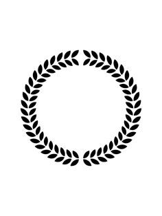 a black and white image of a laurel wreath