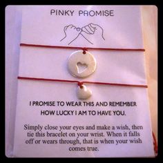 Adjustable Pinky Promise Bracelets. Paired For Gifting. Brand New In Package. Available In Red Or Black, Charms Are Silver Tone. Pinky Promise Bracelet, Promise Bracelets, Promise Bracelet, Red Or Black, Pinky Promise, Red Bracelets, Womens Jewelry Bracelets, Bracelet Set, Silver Tone