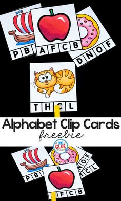 the alphabet clip cards are being used to help children learn how to use their letters