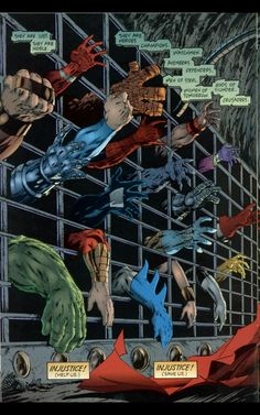 an image of a comic book page with many different characters