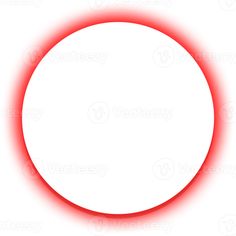 a white circle with red light around it