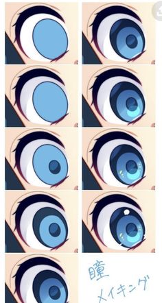 an image of different types of eyeballs in various stages of formation and color scheme