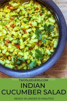 This Indian Cucumber Salad is a refreshing combination of cucumbers and peanuts with a few spicesmaking this the perfect summer salad Indian Cucumber Salad, Best Cucumber Salad, Salad Indian, Indian Cucumber, Indian Salads, Peanut Salad, Indian Side Dishes, Vegan Indian Recipes, Cucumber Salad Recipe