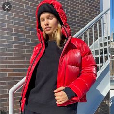 Purchased This Past Winter (‘22)- Paid $225 On Aritizia Website. Never Actually Worn But Taken With Me On A Trip As A Backup Option Thus Why Tags Removed. Color Is Red With The Iconic “Lacquer” Finish Very Moncler In Design. Deserves A Loving Home! Color & Finish Sold Out On Aritzia Website Now. Red Winter Puffer Jacket With Detachable Hood, Sporty Red Hooded Puffer Jacket, Red Puffer Jacket With Detachable Hood, Red Puffer Outerwear For Streetwear, Red Down Puffer Outerwear, Trendy Red Puffer Jacket For Winter, Casual Red Down Puffer Jacket, Red Down Puffer Jacket For Winter, Red Trendy Long Sleeve Puffer Jacket