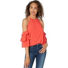 New With Tag Cece Off-The-Shoulder Ruffled Knit Top Color: Coral Sunset Size: Xl Get Ready For A Weekend Of Style And Fun In The Cece Off-The-Shoulder Ruffled Knit Top Featuring A Classic Off The Shoulders Ruffle Top With Half-Sleeves And Straight Hemline. Fall Ruffled Off-shoulder Top, Trendy Spring Off-shoulder Top For Brunch, Trendy Off-shoulder Top For Spring Brunch, Casual Off-shoulder Top With Ruffles, Spring Off-shoulder Ruffle Top, Sleeveless Off-shoulder Top With Ruffles, Trendy Stretch Off-shoulder Top For Spring, Trendy Cold Shoulder Off-shoulder Top For Day Out, Trendy Off-shoulder Cold Shoulder Top For Day Out