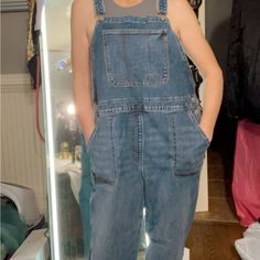 New Without Tags. Overalls. Old Navy. Comfy Vintage Old Navy Overalls, Medium Wash Non-stretch Overalls, Blue Non-stretch Overall Jeans, Non-stretch Cotton Overall Jeans, Full-length Medium Wash Overalls With Pockets, Jean Overalls, Old Navy Jeans, Old Navy, Overalls