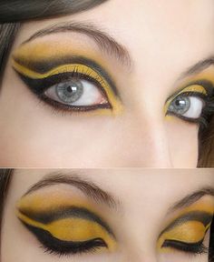 Bumble Bee Face Paint, Bee Costume Makeup, Bee Face Paint, Bumblebee Makeup, Bee Costume Diy, Queen Bee Costume, Bumble Bee Costume, Eye Makeup Styles