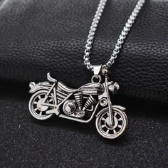 Mens Motorcycle Pendant Necklace Punk Hip Hop Jewelry Stainless Steel Chain 24" | eBay Goddess Of Fortune, Harley Davidson Clothing, Mens Necklace Pendant, Biker Jewelry, Daily Jewelry, Motorcycle Women, Motorcycle Outfit, Hip Hop Jewelry, Men's Necklace