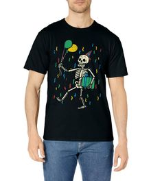 PRICES MAY VARY. Grab this Skeleton Birthday T-Shirt as an easy, lazy, last minute costume idea for Halloween for boys, kids and toddlers! Collect candy and sweets wearing this spooky, scary trick or treat tee clothes clothing pj pajama outfit apparel Tired of dressing up as a scary Witch, Pumpkin, Ghost or Skeleton or Zombie? Then grab this DIY Skeleton Birthday T-Shirt for Halloween! Browse our brand for matching costume clothes for kids, boys, girls, men, women, adults and family Lightweight, Casual Halloween Birthday T-shirt, Black T-shirt For Halloween Birthday, Casual T-shirt For Halloween Birthday, Skeleton Birthday, Funny Happy Halloween, Diy Skeleton, Matching Costume, Last Minute Costume, Costume Clothes