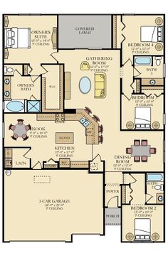 the floor plan for a two bedroom, one bathroom apartment with an attached living area