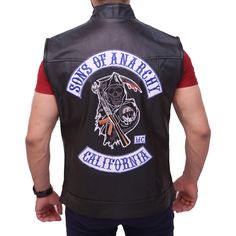 Sons of Anarchy Leather Vest Sons Of Anarchy Vest, Goldberg Wwe, Sons Of Anarchy Motorcycles, Urban Jacket, Perfect Jacket, Motorcycle Culture, Jax Teller, Mens Black Jacket, Motorcycle Clubs