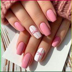 Dive into the world of pink perfection with these stunning nail designs! From soft pastels to bold neon shades, these pink nails will elevate your style game.  Discover trendy patterns, glitter accents, and chic ombre looks to express your unique style. Whether you prefer subtle elegance or eye-catching glam, these pink nail ideas will have you ready to slay any occasion!  #PinkNails #NailArt #PrettyInPink #NailDesigns #BeautyInspo Cute And Simple Nail Art, Acrylic Pink Nails Ideas, Pretty Pink Nail Designs, Simple Art Nails, Nail Art Simple Design, White Nails With Designs Simple, Nail Ideas Acrylic Simple, Nails Design Ideas Pink, Pink Nail Art Simple