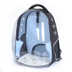 the back pack is designed to look like it's made out of clear plastic