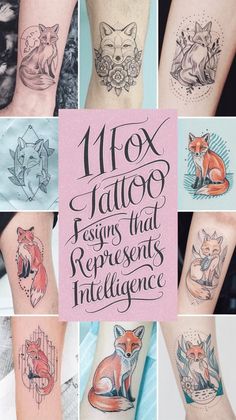 tattoos that represent the different types of animals and their meanings are shown in this collage