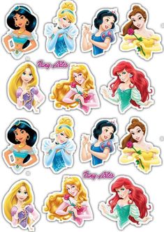 disney princess stickers are shown here