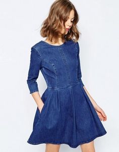 ASOS Denim Skater Dress In Mid Blue Wash Vestiti In Jeans, Personal Fashion Stylist, All Jeans, 2017 Fashion Trends, Maxi Robes, Fashion 2017, Fashion Stylist