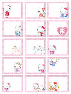 hello kitty printable placemats with pink gingham checkerboard background