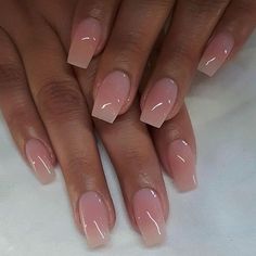 Transulent Pink Nails, Shear Pink Nails, Short Clean Acrylic Nails, Nude Pink Square Nails, Basic Nude Nails, Nude Baddie Nails Short, Glossy Pink Nails, Nude Square Nails, Acrylic Powder Nails