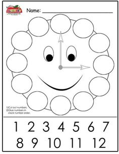 a worksheet for numbers 1 - 10 with a smiling face