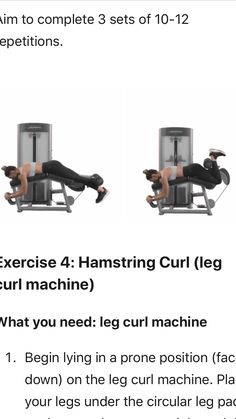 an image of a man doing exercises on a bench with the text, exercise 4 hamstring curl leg machine what you need to know