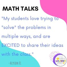 a poster with the words math talks on it