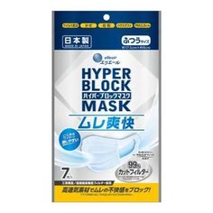 Eliere Hyper Block Mask Muru Mushi清爽的尺寸7件（白色） ｜ 多和夢 Mask, Japan