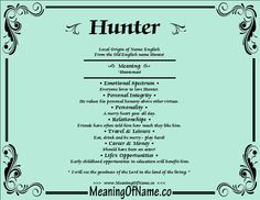 the hunter poem is shown in black and white, with an ornate border around it