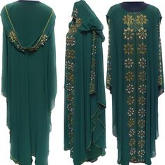 Luxury Women Green Abaya Jalabiya Jilbab Farasha  , comes in original plastic wrap with Hijab included. Beautiful material with a premium feel. Exclusive new design Abaya.   Stone and bead works  comes with lining   Open front with press studs buttons   Head scarf is attached (Hooded}  Fabric: chiffon and nida   Latest new design!  Do not tumble dry.  Suitable for dry-cleaning.  dry clean  Colour: Green  Packet : 1x abaya          Abayas are known by many names. However, they serve the same purp New Design Abaya, Green Abaya, Design Abaya, Plastic Wrap, Stone Work, Clothes Crafts, Press Studs, Luxury Women, Dress Clothes For Women