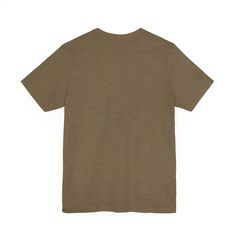 This classic unisex jersey short sleeve tee fits like a well-loved favorite. Soft cotton and quality print make users fall in love with it over and over again. These t-shirts have-ribbed knit collars to bolster shaping. The shoulders have taping for better fit over time. Dual side seams hold the garment's shape for longer. 100% Airlume combed and ringspun cotton (fiber content may vary for different colors)Light fabric (4.2 oz/yd² (142 g/m²))Retail fitTear away labelRuns true to size Casual Brown T-shirt For Outdoor, Casual Khaki T-shirt For Outdoor, Casual Brown Tops For Outdoor Activities, Brown Crew Neck Top For Outdoor, Khaki Crew Neck T-shirt For Outdoor, Brown Relaxed Fit Top For Outdoor, Solid Cotton T-shirt For Outdoor, Outdoor Exploration, Travel Outdoors