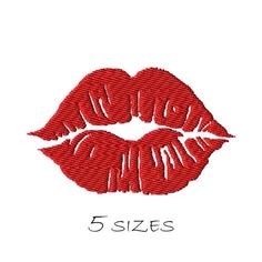 a red lipstick with the word 5 sizes on it's chest and bottom corner