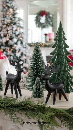 Looking for black and green Christmas decor ideas for your home interior? I've got you! Are you thinking of switching up your Christmas decor this year? If you’re tired of the traditional red and white, black and green could be the fresh, modern look you’re after. Check out these 30+ Black And Green Christmas Decor Ideas. Green Christmas Decor Ideas, Black And Green Christmas Decor, Black And Green Christmas, Green Pillar Candles, Green Christmas Decor, Winter Porch Decor, Neutral Holiday Decor, Reindeer Figure, Rustic Christmas Wreath