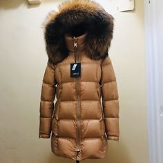 New With Tags, Removable Hood With Fox Fur. Running Bigger Good For Size L Designer Brown Winter Outerwear, Grey Puffer Coat, Puffer Vest With Hood, Leather Puffer Jacket, Patagonia Nano Puff, Grey Puffer, Florida Woman, Cropped Puffer Jacket, Blue Puffer