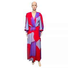 1970s Hanae Mori Chiffon Dress Belt Bright Colorful Abstract Print Maxi | eBay Belt Scarf, Hanae Mori, Google Image Search, Deep V Neck Dress, Flowy Sleeves, Dress Belt, Colorful Abstract, Printed Maxi, Belted Dress