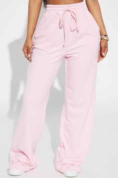 Available In Black And Pink. Wide Leg Pant High Waisted Elastic Waistband Drawstring Pockets French Terry Pair With 'Time Travel Lounge Hoodie" 60% Cotton 40% Polyester Imported | Time Travel Lounge Pant in Pink size XS by Fashion Nova Wide Leg Pants High Waisted, Travel Lounge, Fashionista Clothes, Cute Comfy Outfits, Wide Leg Pant, Cute Everyday Outfits, Cute Simple Outfits, Black And Pink