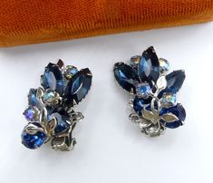 "Vintage silver tone and AB blue rhinestone clip on earrings, In good vintage condition, Dates 50's. It's 1\" ¼ x 7/8\" Thanks" Blue Clip-on Earrings For Wedding, Vintage Blue Clip-on Earrings For Evening, Blue Vintage Clip-on Earrings For Evening, Toned Abs, Vintage Clip, Blue Rhinestones, Clip On, Vintage Silver, Clip On Earrings