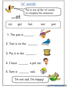 an english worksheet with words and pictures for children to use in the classroom