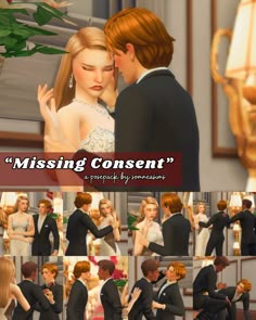 two people in formal wear are kissing and the caption says,'missing consent?